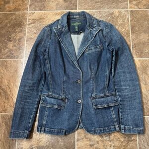 LRL Lauren Jeans Co. Ralph Lauren Small Dark Wash Denim Jean Trucker Jacket Vtg